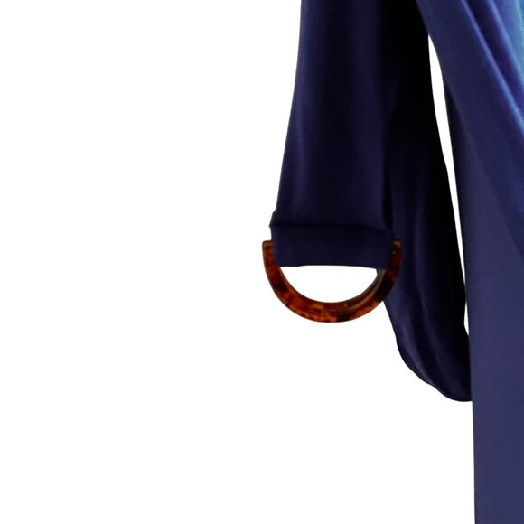 INC Large Sleeveless Jumpsuit Rayon Blend Royal Blue Cross-Straps & Knot Detail - Picture 12 of 14